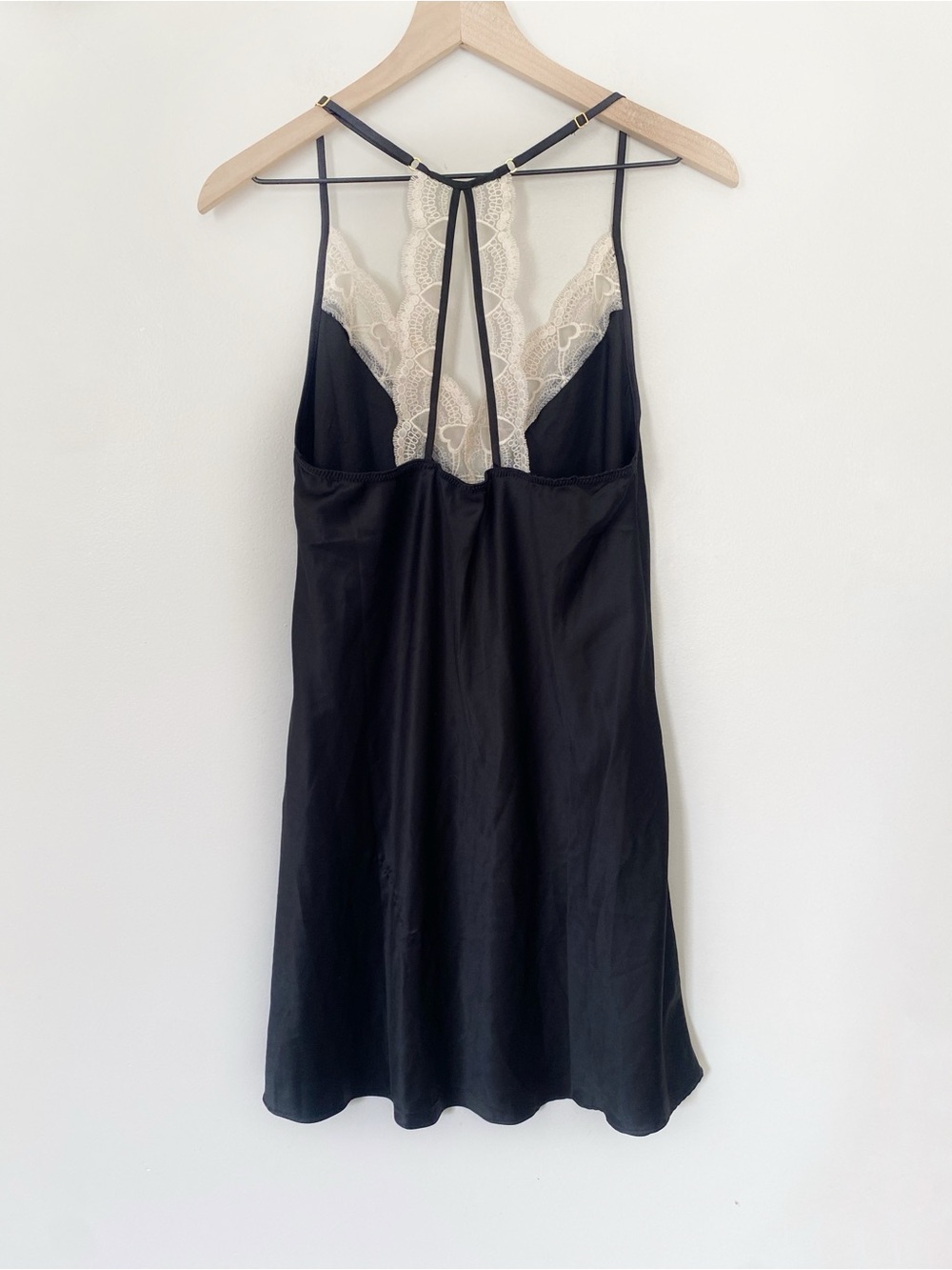 Flora Nikrooz Kit Matte Heart Lace Chemise Lingerie Nightgown Black size Medium - Picture 5 of 8